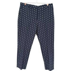 NWT GAP Womens Slim Crop Polka Dot Pants Navy Blue White Size 12 Preppy Nautical
